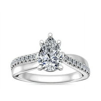Diamond-Capitals 2.20 Carat (F-G/VS1) Natural Beautiful Pear Cut Diamond Solitaire Engagement Ring for Women Solid 950 Platinum Size 7