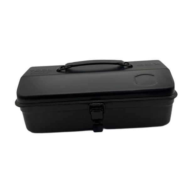 Caja de herramientas portátil, organizador de herramientas, con cerradura, resistente, multifunción, de metal. Negro