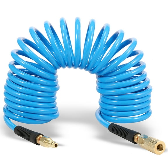 AEVXKHI Air Compressor Hoses with Coupler and Plug, Sturdy Flexible PU Recoil Air Hose, Reliable Anti Kink Tool Accessory for Industry Using