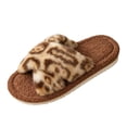 thumbnail image 2 of EKVAHL Women's Fuzzy Open-Toe House Slippers with Memory Foam - Leopard Print Cheetah Plush Cozy Cute Slipper Indoor/Outdoor Soft Slip On Slides Gifts for Women Mom Her Ladies, 2 of 6