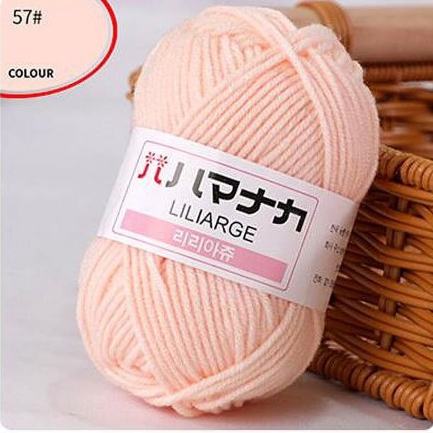 Hilo de lana para tejer bebé de algodón suave dulce de leche hilo grueso hilo de terciopelo de fibra hilo de ganchillo de lana tejido a mano para suéter DIY Dengxun unisex