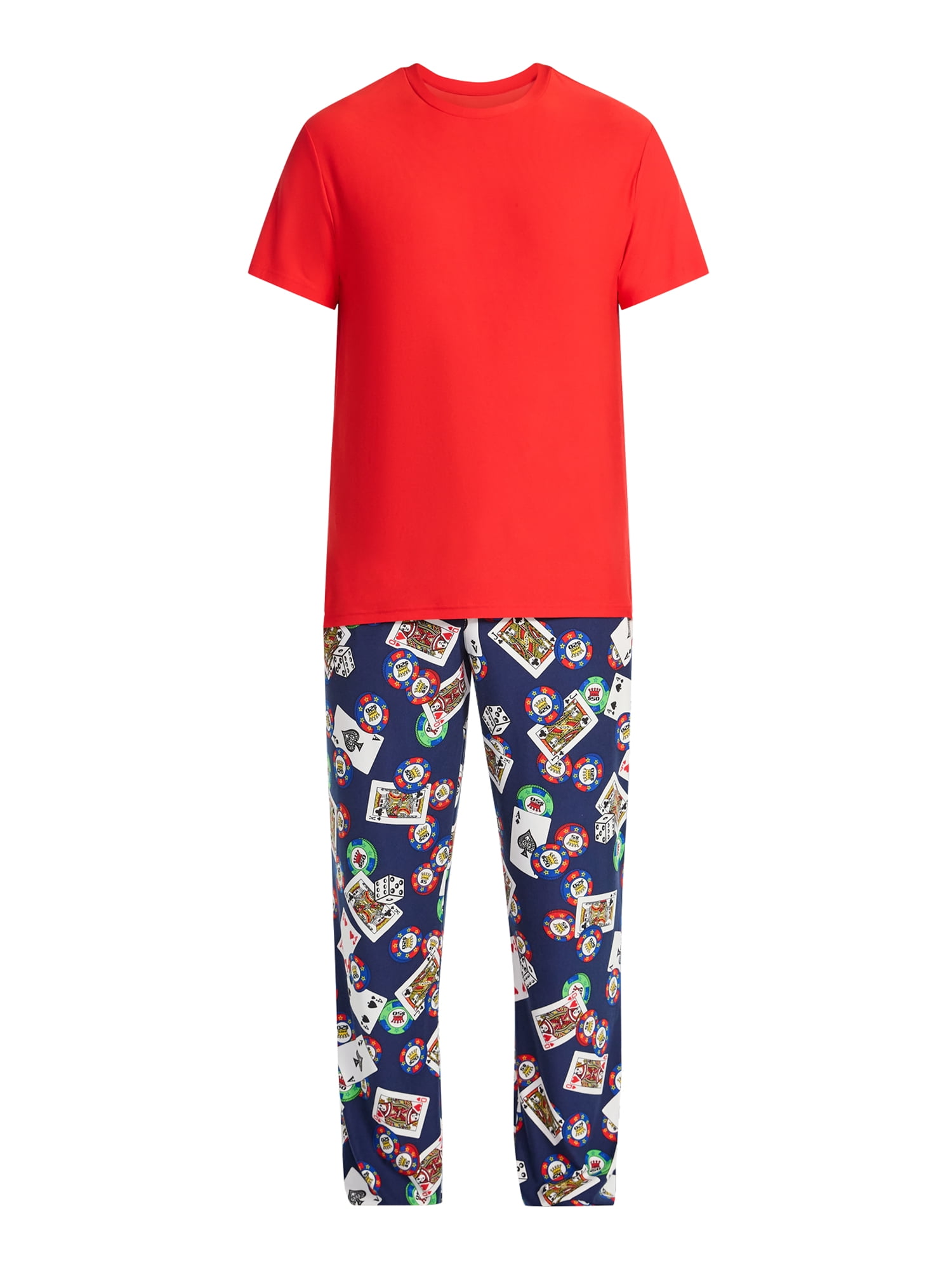 Fox + Badger Men's Short Sleeve Top and Pajama Pants Sleep Set, 2-Piece, Sizes S-XXL