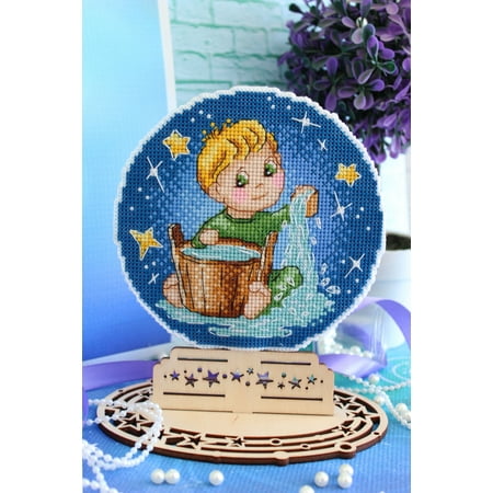 UPC: 4627167307511 | Cross Stitch Kit Zodiac Signs. Aquarius SR-700 Baby Blue Star