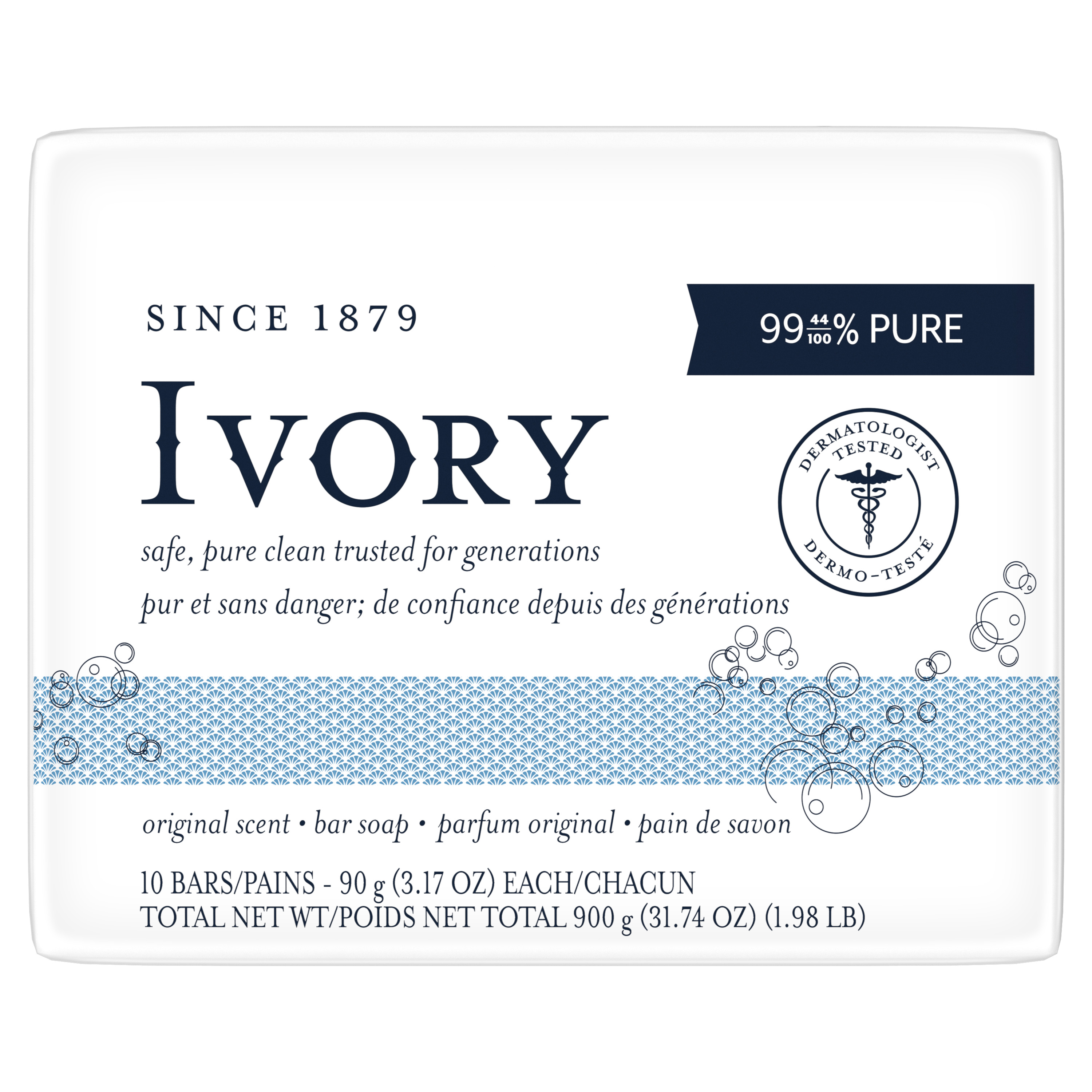 Ivory Bar Soap with Original Scent, 3.17 oz, 10 Count - image 2 of 8