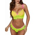 thumbnail image 1 of LinenLoon Neon Two Tone. Double Layer. High Leg Bottom. 2 Pieces Lingerie, 1 of 5