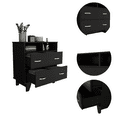 thumbnail image 6 of Storage Dresser Cabinet with Two Drawers and Two Open Shelves, Freestanding Chest of Drawers with Countertop, Wooden Organizer Unit with Four Sturdy Legs for Living Room, Bedroom, Entryway, 6 of 6