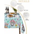 thumbnail image 5 of Easter Gnomes Eggs Suqare Tablecloth - 60 x 60 Inch, Bunny Ears Spring Flowers Country Blue Waterproof & StainResistant Tablecloth, Washable Oil-proof Table Cover for Dining/Party/Wedding/Buffet, 5 of 9