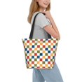 thumbnail image 2 of Disketp Floral Checkerboard Bolsa de Hombro Casual para Mujer, Bolso Cruzado para Compras, Viajes y Uso Diario, 2 of 6