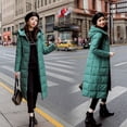 thumbnail image 4 of Chaqueta acolchada de algodón de plumón largo y grueso para mujer, de invierno, muy larga, hasta la rodilla, impermeable, resistente al viento, de corte ajustado, 4 of 6