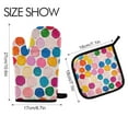 thumbnail image 2 of Yayeee Oven Mitts and Pot Holder Set of 4 Heat Resistant Kitchen Gloves Baking Hot Pad, Watercolor Circles, 2 of 5