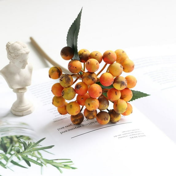 PRAETER Artificial Berries, 1PC Simulation Flowers Lifelike Berries with Stems Fake Fruit Berries for Wedding DIY Bridal Bouquet Home Kitchen Party Decoration