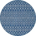 thumbnail image 1 of Unique Loom Outdoor Trellis Geometric Rug 5' x 5' Round Blue/Ivory, 1 of 2