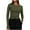 Army Green, variant on Women's Crop Tops Crewneck Long Sleeve Slim Fitted Fall Winter Athletic T-Shirts Trendy Side Ruched Solid Basic Tees