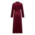 thumbnail image 4 of MELDVDIB Dresses for Women Velvet Turtleneck Long Sleeve Slim Spring Fall Long Dress Fashion Casual Solid Color Outfits, 4 of 6