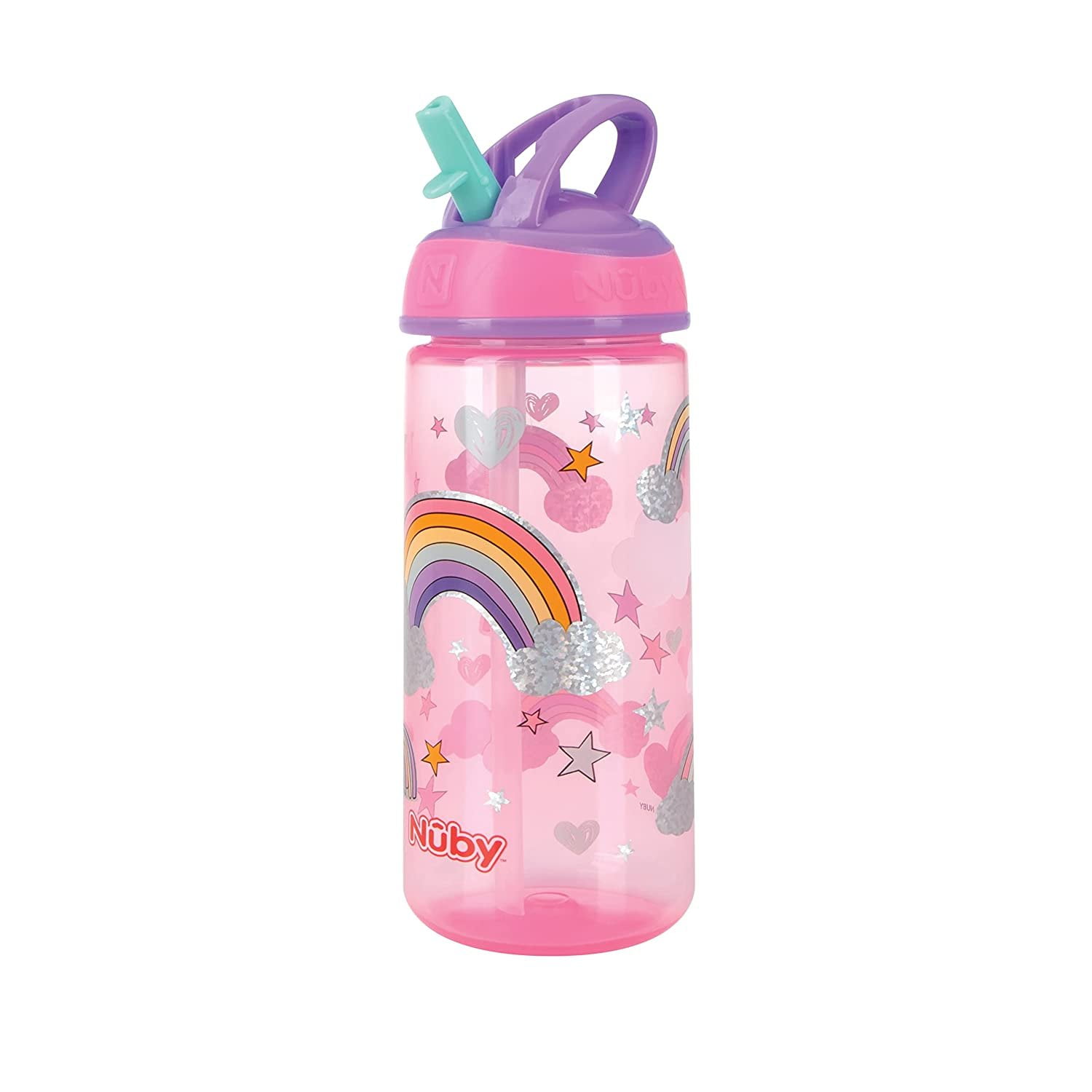 Nuby 2367458 18 oz Flip-it Freestyle Cup with Hard Straw - 18 Plus Months - Pack of 2 - Case of 12
