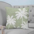 thumbnail image 4 of 16x16 Pillow Covers Set of 2, Sage Green Palm Trees Square Throw Pillow Covers for Couch/Sofa/Living Room, Farmhouse Tropical Summer Beach Decorative Soft Pillowcases for Couch Throw Pillows, 4 of 7