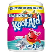 Kool-Aid Sugar-Sweetened Sharkleberry Fin Strawberry Orange Punch Artificially Flavored Powdered Soft Drink Mix, 19 oz Canister