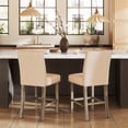 thumbnail image 3 of Morden Fort 25.5" Counter Height Barstools Set of 2, Farmhouse Wooden Island Chairs for Kitchen, Dining Room, Café, 3 of 7