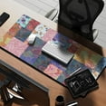 thumbnail image 2 of Long Mouse Pads for Desk,Colorful Pioneer Flower Patchwork Desk Mats on Top Of Desks, Desk Mouse Pad Extra Large with 3mm Non-Slip Base and Stitched Edge for Gaming,Office,Work,Home 35.4"x15.7", 2 of 6