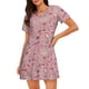 thumbnail image 1 of Easygdp Cute Love Camisón de manga corta para mujer, informal, estampado, 1 of 6