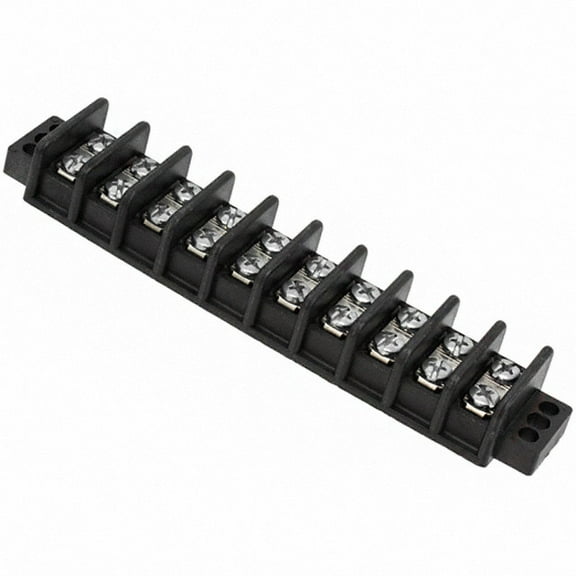 BUSSMANN TB300-10B - 30 Amp Ten Position Double Row Terminal Block With Nickel Plated Brass Screws- 600V (Pack of 1)