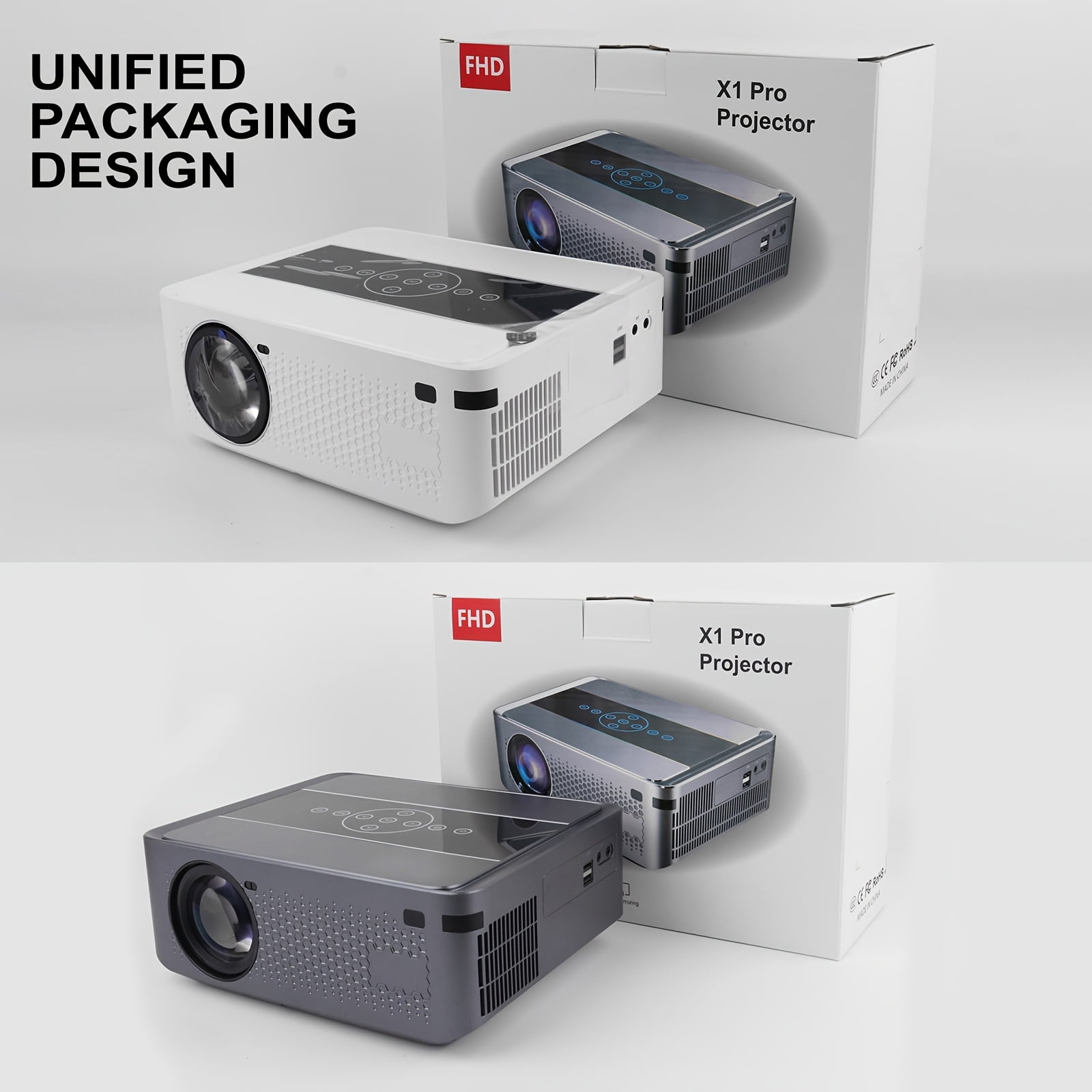 8K Supported 1200 ANSI Projector, Native 1080P Auto Focus, 5G WiFi & Auto 4D Keystone, Compatible with PS5/Smartphone/Laptop