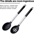 thumbnail image 3 of Cucharas de cocina grandes de silicona JanHm Utensilios de cocina antiadherentes negro, 3 of 5