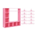 thumbnail image 2 of Dserhfy Doll Clothes Wardrobe with 10 Hangers Girl Doll Clothing Storage Closet Dollhouse Figure Doll Accessories Garment Display Box, 2 of 8