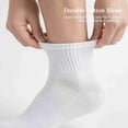 thumbnail image 5 of 12-Pack Unisex Cotton Athletic Running Low-Cut Cushioned Socks 9-11, White/Gray, 5 of 6