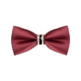 thumbnail image 1 of CORBATA DE MOÑO PREATADA PARA EL DÍA DEL PADRE HOMBRE INSPIRADA EN CHIC CON DECORACIÓN DE RINCONES BRILLANTES PARA BODAS ELEGANTES BURDEOS, 1 of 4
