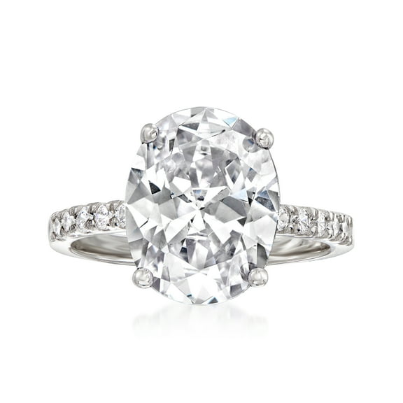 Ross-Simons 6.00 ct. t.w. CZ Oval Ring in Sterling Silver, Women's, Adult