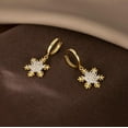 thumbnail image 6 of 925 Sterling Silver Sparkly CZ Snowflake Dangle Earrings for Women Teens Christmas Snowflake Dangle Earrings Drop Winter Party Earrings, 6 of 12