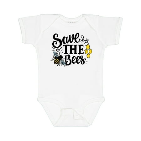 

Inktastic Save the Bees with Bee Illustration with Color Gift Baby Boy or Baby Girl Bodysuit