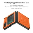 thumbnail image 4 of Decase for Motorola Moto Razr 2022 Flip Case, Hard PC Full Body Protection Dual Layer Shookproof Rugged Anti-Shock Armor Case with Kickstand for Motorola Moto Razr 5G 6.7",Orange, 4 of 7
