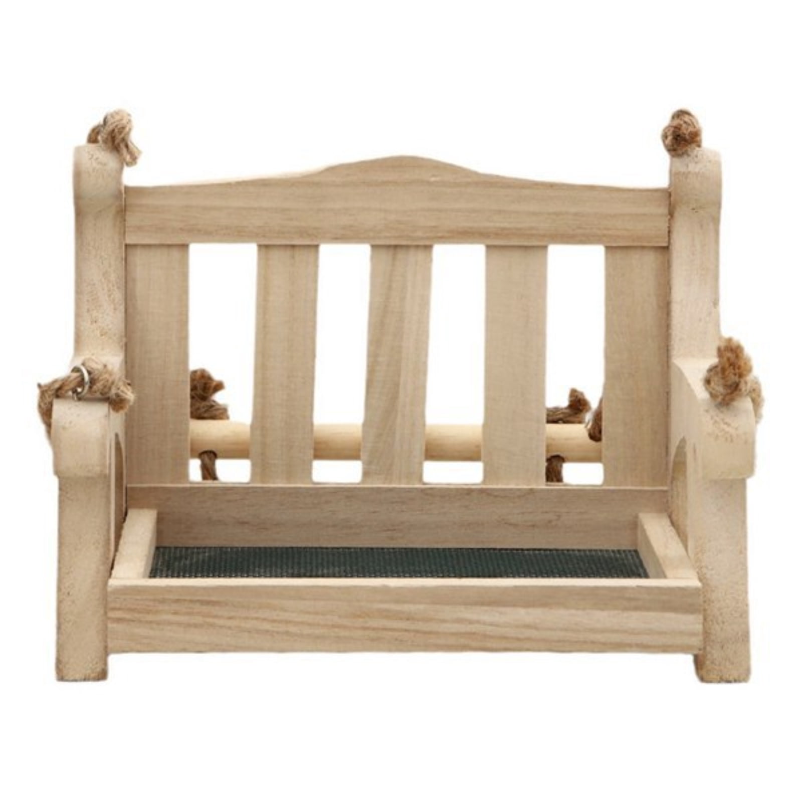 Outdoor Swing Bird Feeder Wood Bench Shaped Bird Feeder for Garden Patio Yard Outdoor Decor