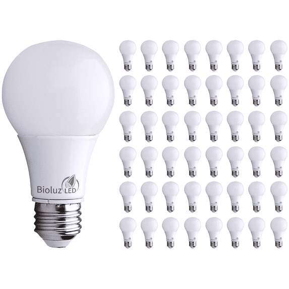 48 Pack Bioluz LED A19 40 Watt LED Light Bulbs Non Dimmable