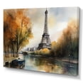 thumbnail image 2 of Designart "Pastel Eiffel Tower In Paris II" City Paris Wall Art For Kitchen, 2 of 5