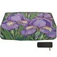 thumbnail image 2 of Qxltty Purple Iris Car Windshield Sunshade Umbrella Quality Black Rubberized Fabric Can Effectively Block UV Rays Heat, 2 of 8