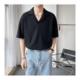thumbnail image 2 of Sngxgn Men's Classic Short Sleeve Solid Polo Shirt(Black,L), 2 of 9