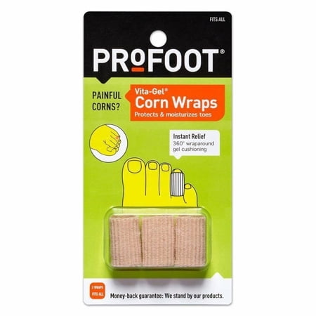 Profoot Vita-Gel Corn Remover Wraps Toe Pain Instant Relief, 3ct, 5-Pack