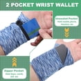 thumbnail image 4 of Wrist Pouch 6"x 4", Wrist Wallet Sports Wristband Wallet with Zipper Pocket for Running (Blue/Black/Red, 3 Pcs), 4 of 6