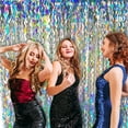 thumbnail image 6 of Free Size Silver Glitter Foil Tassel Curtains, Sparkling Tinsel Backdrops for Birthday Wedding Baby Shower, Bachelorette Party, Christmas Holiday and Festival Event Decorations, HAODEJW, 6 of 6
