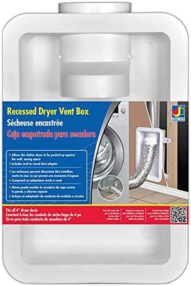 Dundas Jafine DRB4XZW Recessed Dryer Vent Box, 4", White Pack of 4 — Home & Garage Storage, Stackable Design