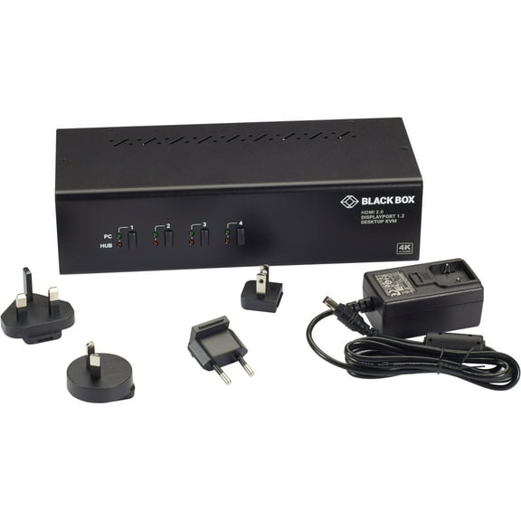 Black Box KV6224DPH 4 Port Dual Monitor KVM Switch