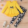 thumbnail image 2 of HCNTES Baby Girl Clothes Winter Girl Clothes Girls Sets Girl Winter Clothes Toddler Graphic Bow Crewneck Sweatshirts + Joggers Pants Set, 2 of 7
