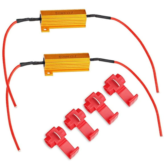 Cogfs 2 Pcs 50W 6 OHM LOAD IN-LINE RESISTORS TURN SIGNAL STOP LIGHT ERROR FLASH