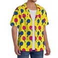 thumbnail image 2 of KLL Colorful Ping Pong Print Men's Shirt Short Sleeve Button Down Summer Cuba Beach Shirts- Large, 2 of 5