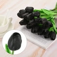 thumbnail image 4 of Uxcell 40pcs Tulips Artificial Flowers, Artificial Flowers Fake Tulip Stems Real Touch for Decoration (Black), 4 of 7