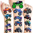 thumbnail image 1 of wonima02 96 PCS Monster Truck Tattoos for Kids Pre-Cut Birthday Party Favors, Goodie Bag Fillers, and Decorations for Boys, 1 of 1