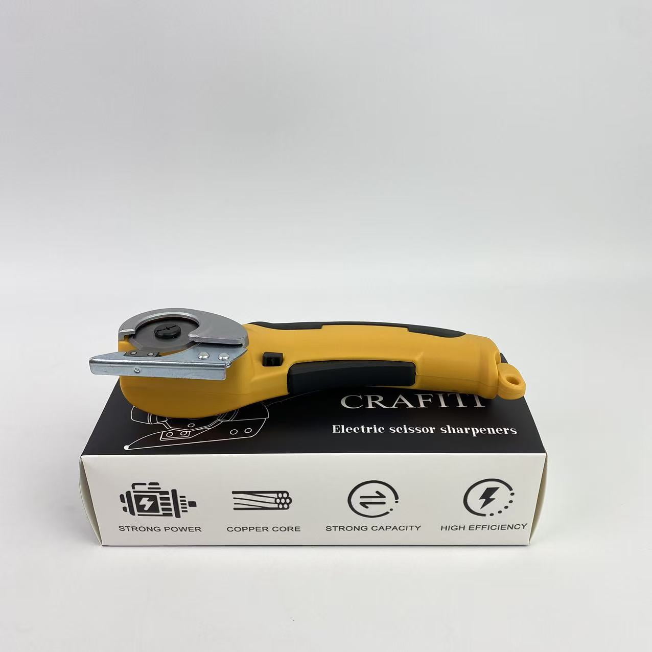 CRAFITI Electric scissor sharpeners,Cordless Electric Scissors, Rotary Cutter for Fabric and Cloth, Fabric Cutter for Carpet Leather Felt with Storage Box